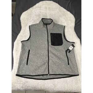 New Rugby University Full Zip Gray‎ Fleece Sweater Vest Size 2X